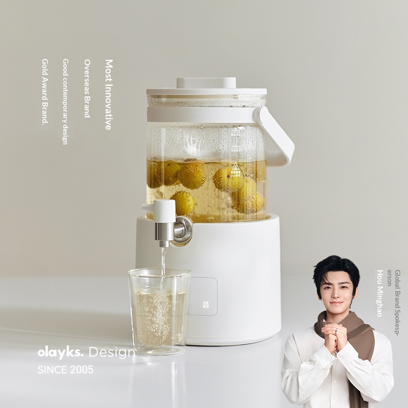 Olayks 1.8L All-Glass Health Kettle – No Coating Pure Glass Tea Maker & Water Boiler Floral Tea Fruit Tea Pot