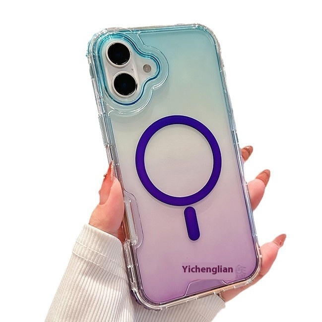 Applicable Apple 17 Colorful Magnetic Phone Case IPhone 16 Gradient 15 Transparent 13 Promax Protective Cover