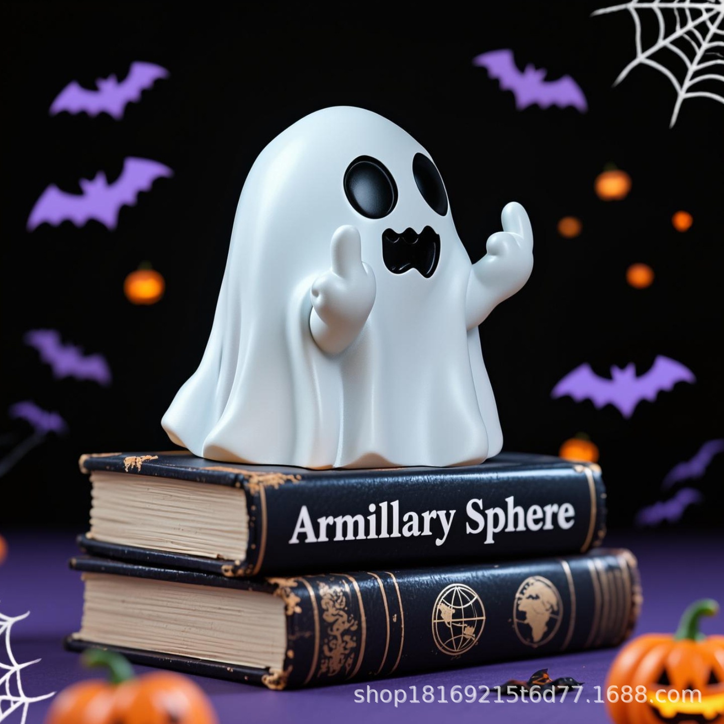 Cute Ghost Pumpkin Grim Reaper Tombstone Ornament