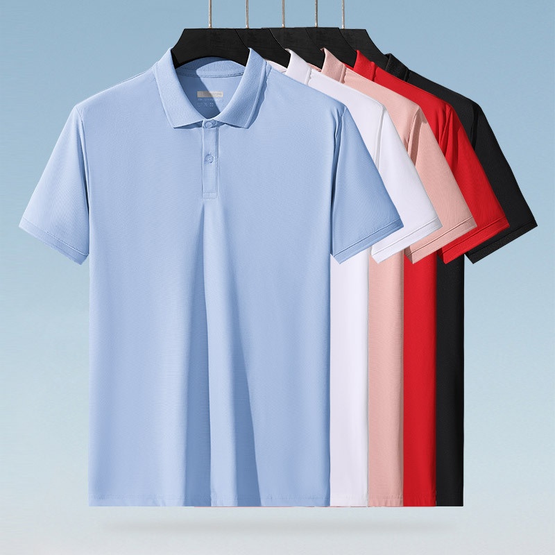 Summer High-end Quick-drying POLOShirt Men's Ice Breathable Men's Lapel T-shirt Solid Color Sports T-shirt Women's Work Clothes