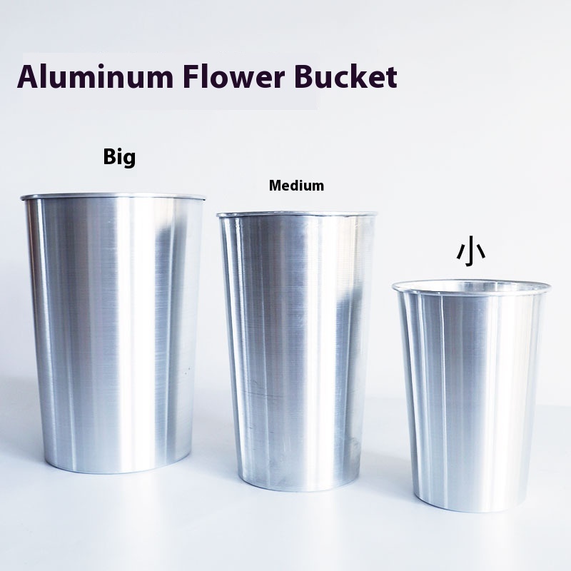 Aluminum Korean European Style Flower Bucket Aluminum Bucket Flower Bucket Flower Bucket Flower Bucket Home Shopping Mall Flower Shop Hotel