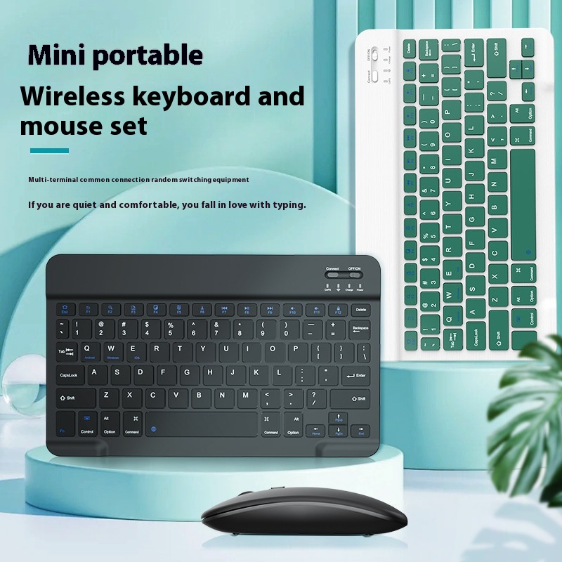 Bluetooth Keyboard,Thin,Rechargeable,Silent,Suitable For IPad Tablet Office,Magic Control Wireless Keyboard And Mouse Set