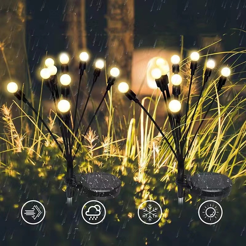 Solar Ground Firefly LEDWind-operated Outdoor Courtyard Garden Floor Lamp Waterproof Camping Base Decoration