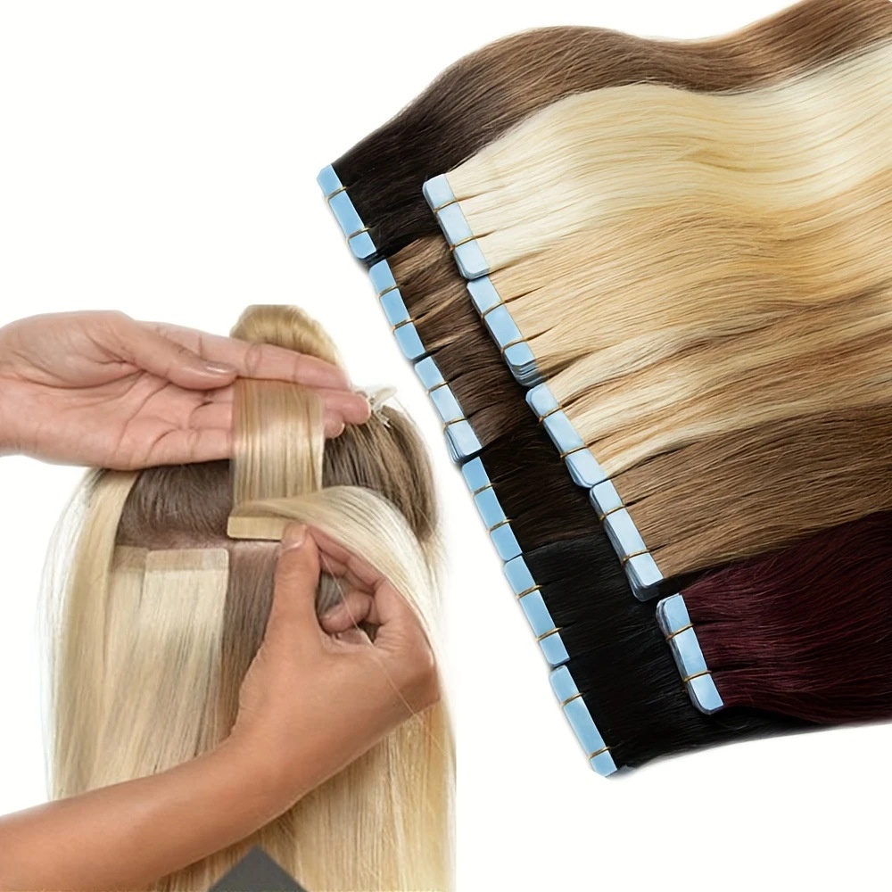 30g Real Hair Seamless PU Wig Film Real Hair Tape In Hair Extensions