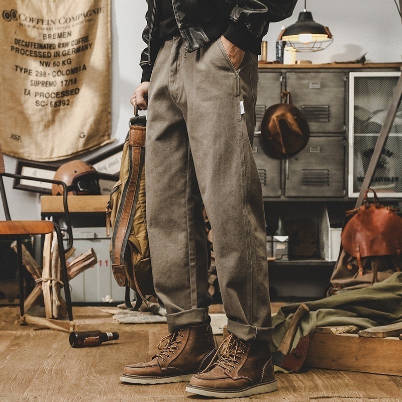 Jayleno American Retro Heavy Work Pants Men's Autumn Fashion Brand All-match Fried Washable Loose Straight Casual Pants