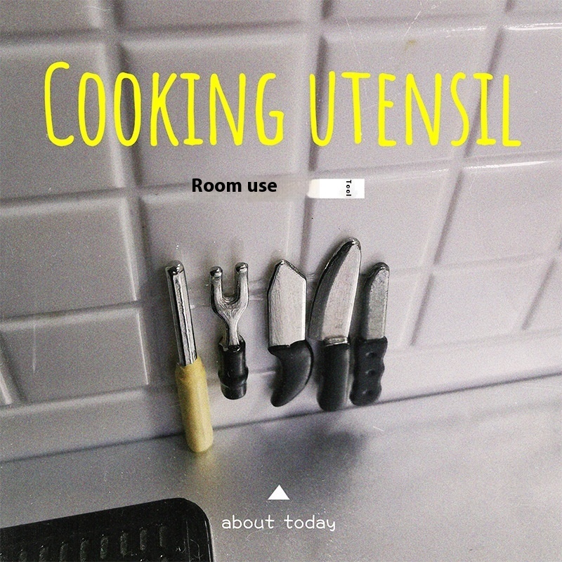 1:12 Miniature Food Play Scene Toy Model Dollhouse Accessories Kitchen Mini Kitchen Knife Set D207