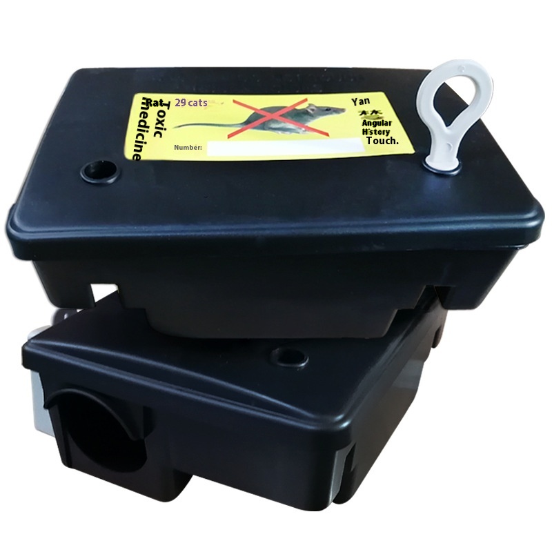 Household Mouse Trap Box Rat Extermination Artifact Bait Mouse Box Poison Bait Station With Lock Safety Plastic Mouse