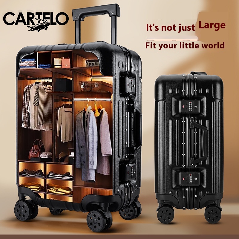 Luggage Aluminum Frame Trolley Case Men And Women 20 Inch Large Capacity Travel Password 24 Inch Student Boarding Box Direct