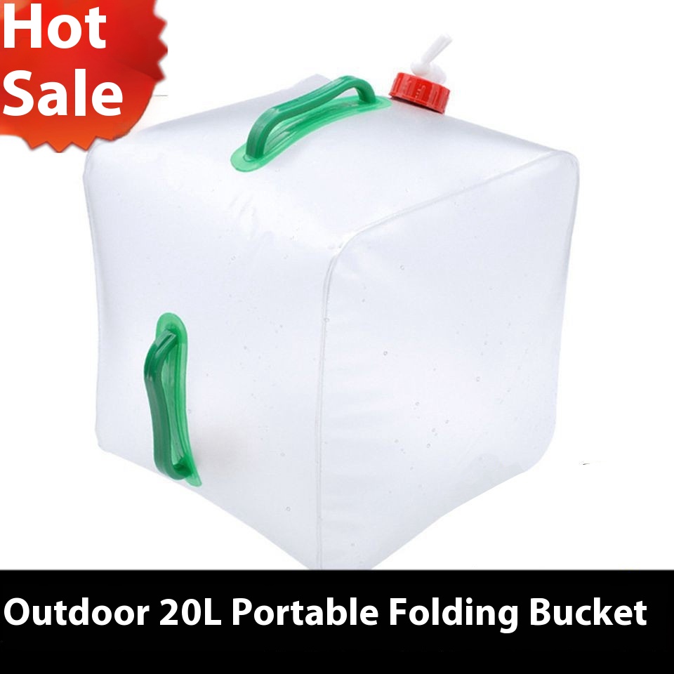 20 L Folding Water Bag Outdoor Portable Transparent P V C Bucket10 L Water Bag Holding Water Bag Bathing Long-distance Vehicle Equipment