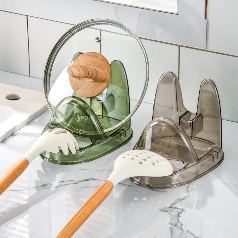 Japanese Light Luxury Transparent Pot Lid Rack Spatula Storage Rack Housing Countertop Hot Search Original