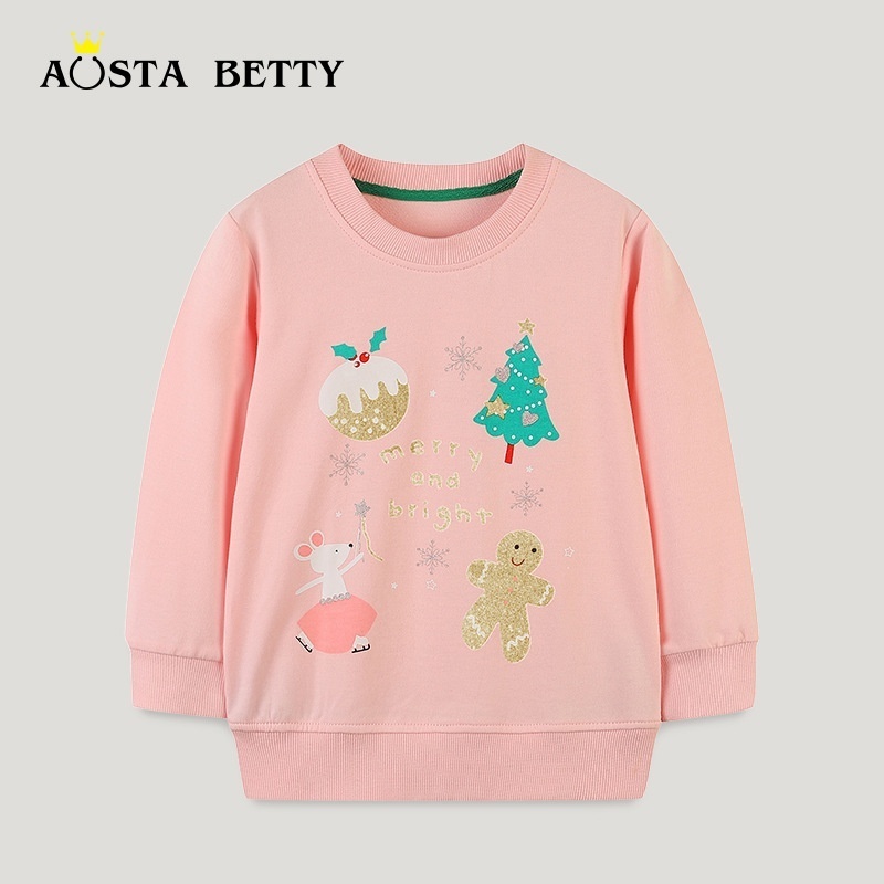 23 Autumn Children's Clothing Sweatshirt European And American Style Small Children's Printed Long Sleeve Pullover Girls Round Neck Sweatshirt Dery