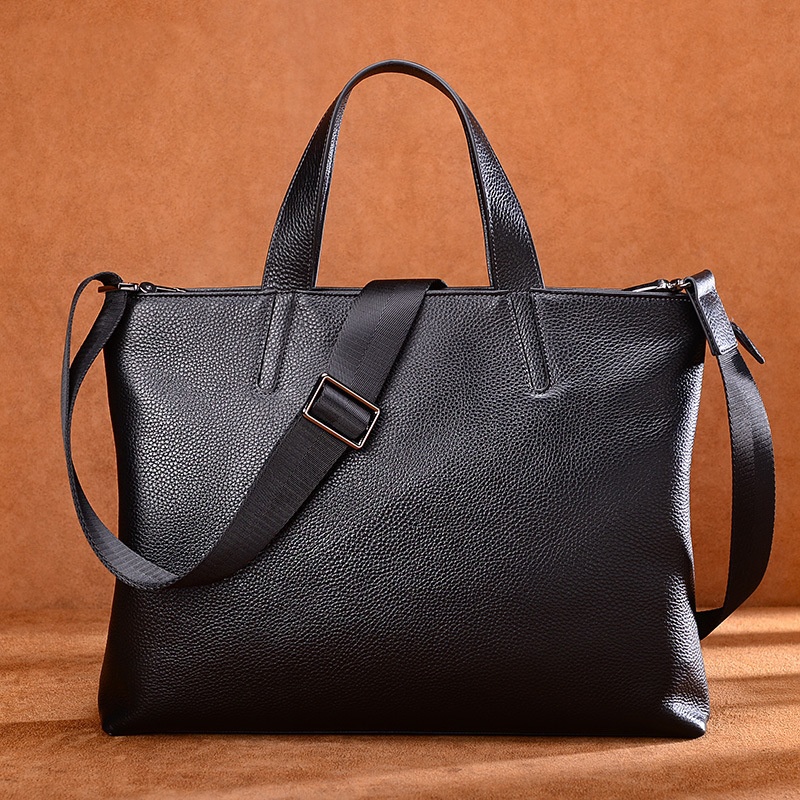 Handbag Men's Genuine Leather Horizontal Casual Briefcase Soft Top Layer Cowhide Crossbody Bag Business Computer Bag Men's Bag