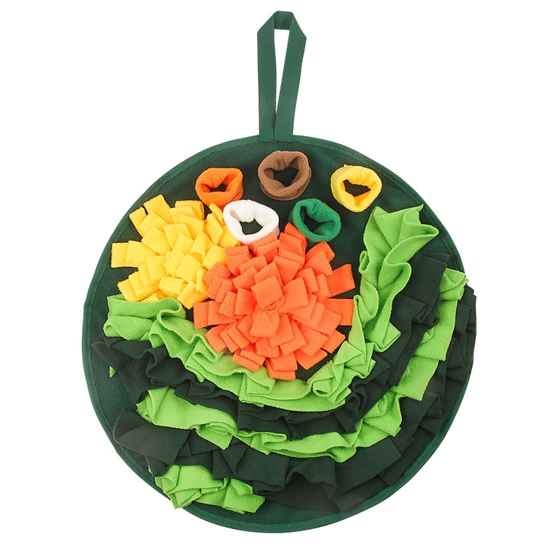 Round Chinese Style Sniffing Mat To Relieve Dog Pressure Sniffing Treasure Hunting Blanket Dog Training Applicable Blanket Anti-choking Slow Eating Dog Mat