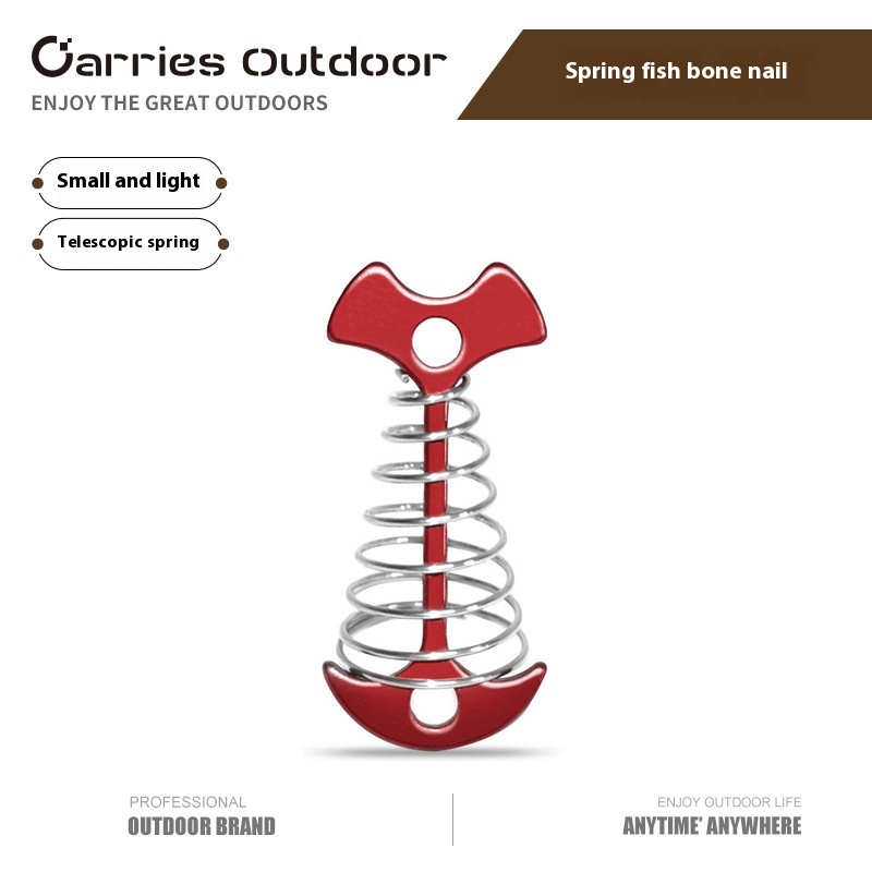 Outdoor Tent Accessories Fish Bone Ground Nail Canopy Fixed Spring Hook Adjustable Wind Rope Fixed Buckle Splint Hook