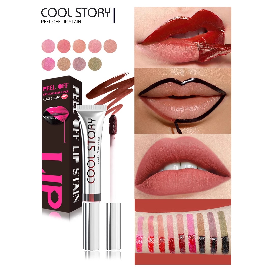 Coolstory Single Peel Lip Glaze Matte Non-stick Cup Tear Lip Gloss Lip Line Solid Color Lipstick Lasting Color