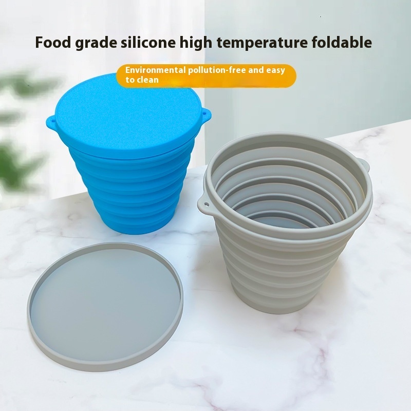 Food Grade Silicone Portable Foldable Popcorn Bucket Microwave Safe High And Low Temperature Resistant Food Storage Bucket With Lid