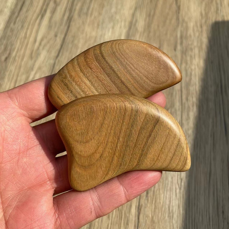 Natural Green Sandalwood Scraping Board Facial Massager Back Scraping Body Universal Meridian Tendon Solid Wood