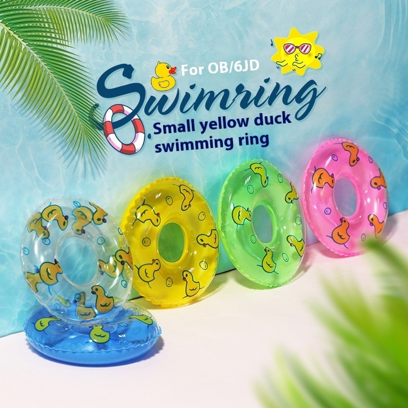 Miniature Model OB11 Bjd Doll Shooting Props Doll House Accessories Mini Cute Duck Swimming Ring G128