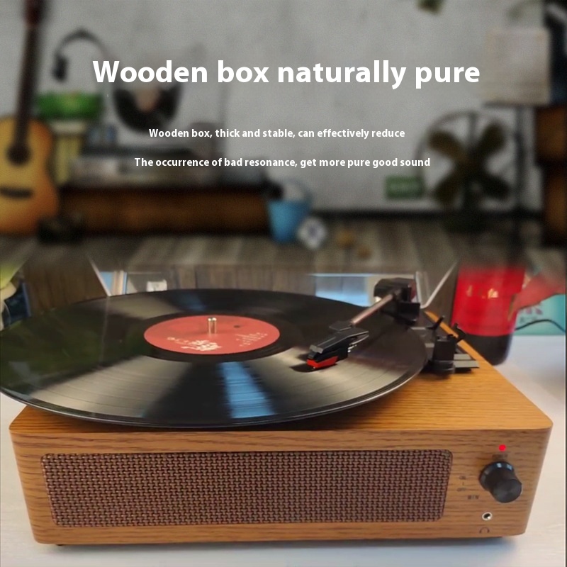 TT06 AWooden Retro Record Player Wireless Bluetooth Speaker Phonograph Home Vinyl Record Player
