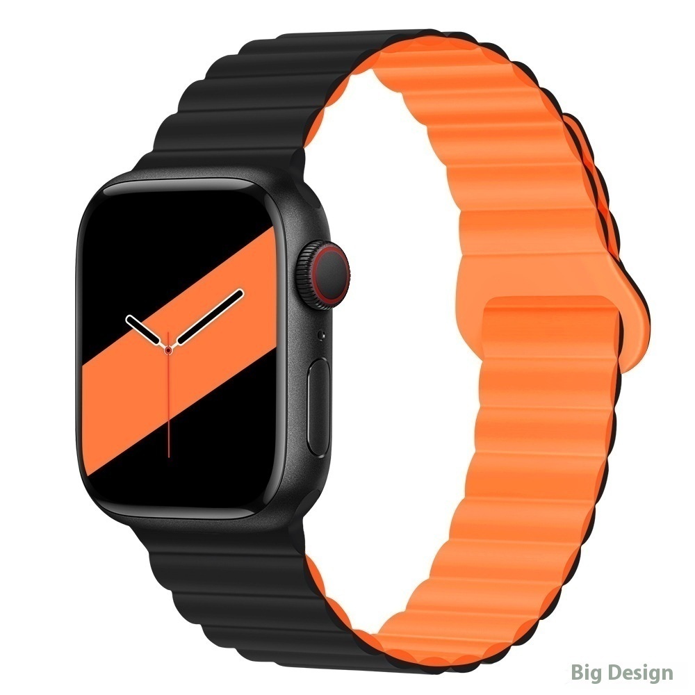 Suitable For Iwatchs9ultra1-8 Generation Apple Watch Strap Magnetic Watch Strap Sports Silicone Apple Watch Strap