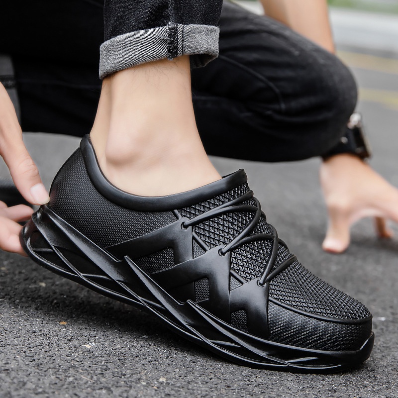 Fashion All-match Men's Low-top Rain Boots Winter Cotton Warm Men's Water Shoes Sports Flat Rain Boots