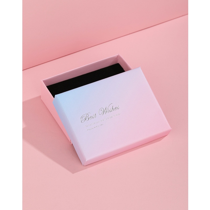 Simple Pink Jewelry Box Storage Packaging Paper Box Ring Earring Pendant Necklace Bracelet Gift Box