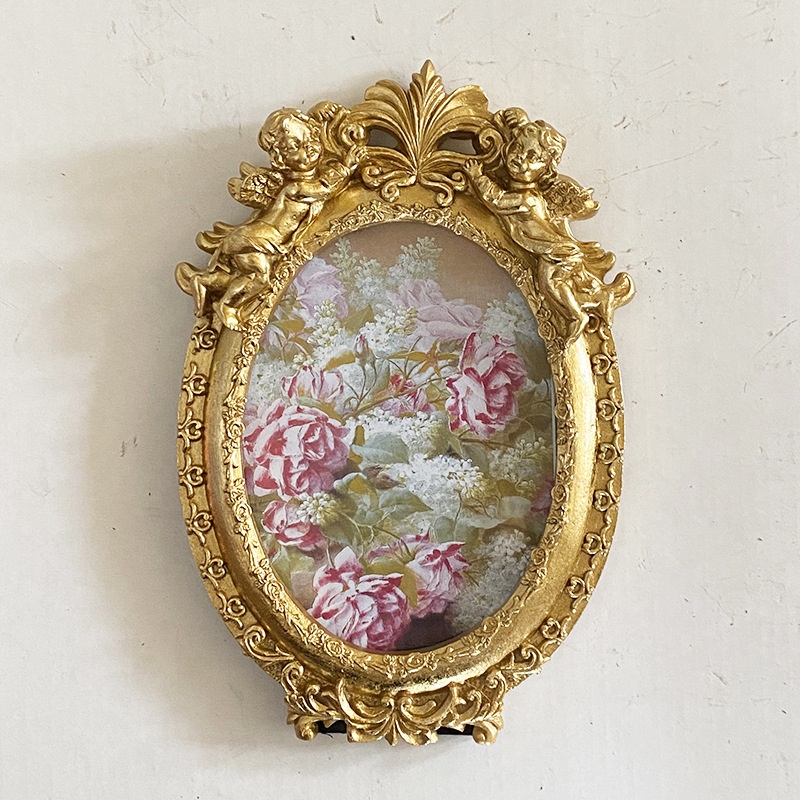 European Resin Photo Frame Table6 Inch Oval Resin Creative Picture Frame Italian Home Background Wall Decoration