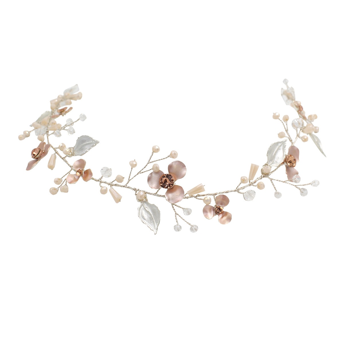 O541 Alloy Clover Flower Bridal Hair Accessories Beautiful Freshwater Pearl Hairband Wedding Dress All-match Accessories