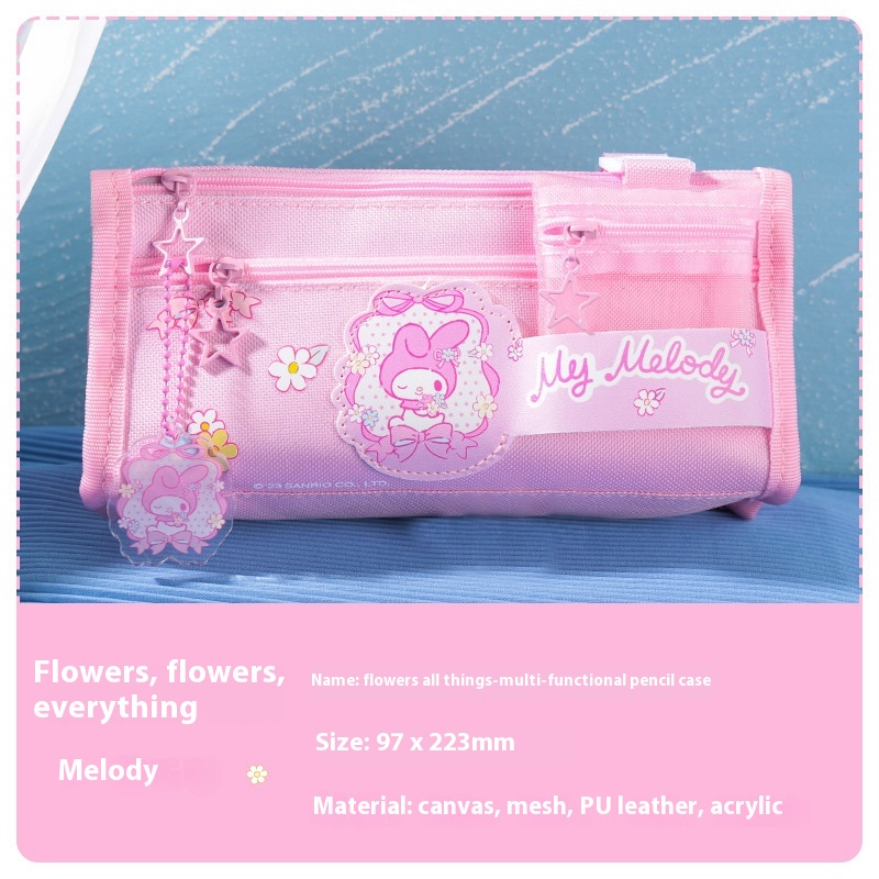 Joytop Sanrio Co-branded Pencil Case Cute Cartoon Kuromi Multifunctional Large-capacity Canvas Pencil Case
