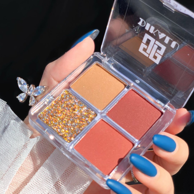 Pumpkin Carriage Four-color Eye Shadow Plate Matte Pearlescent Earth Color Affordable Student Four-square Eye Shadow Student Makeup