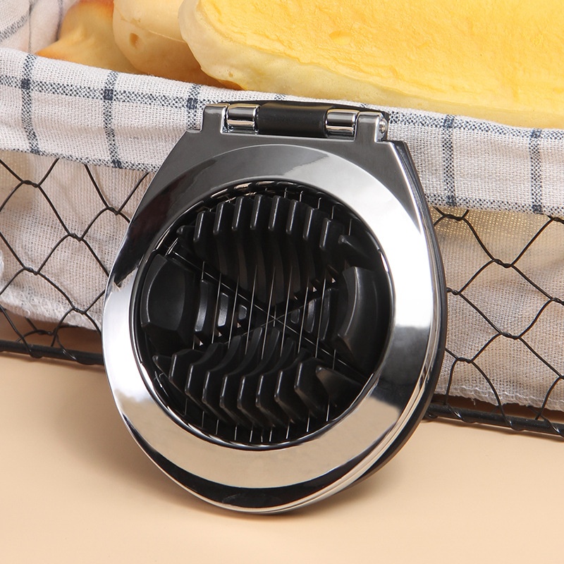 2 In1 Multifunctional Egg Cutter Household Stainless Steel Egg Splitter Slicer Kitchen Gadget