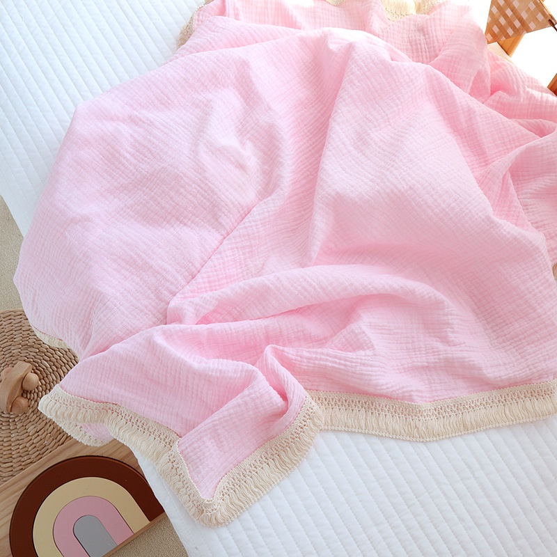 Style Gauze Swaddle Tassel Children's Blanket Baby Quiltborn Baby Swaddle Wrap Towel