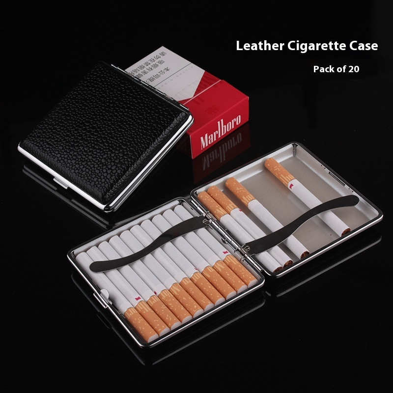 HG-665 Ultra-Thin Personalized Leather Grain20 Cigarette Case Creative Fashion Men