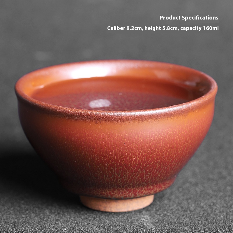Jianzhan Red Partridge Host Cup Tea Cup Oil Drop Tie Mouth Tea Set Tea Cup Pure Handmade Iron Tea Cup