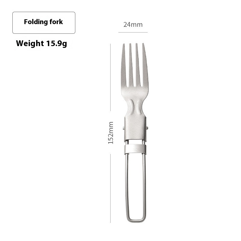 Outdoor Pure Titanium Knife, Fork And Spoon Camping Simple Folding Tableware Portable Set Picnic Fruit Fork And Spoon
