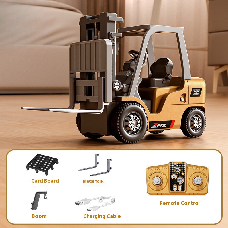 Popular Style Net Red Bluetooth Mini Alloy Forklift Dual Mode Remote Control Car Electric Engineering Model Children's Day Gift