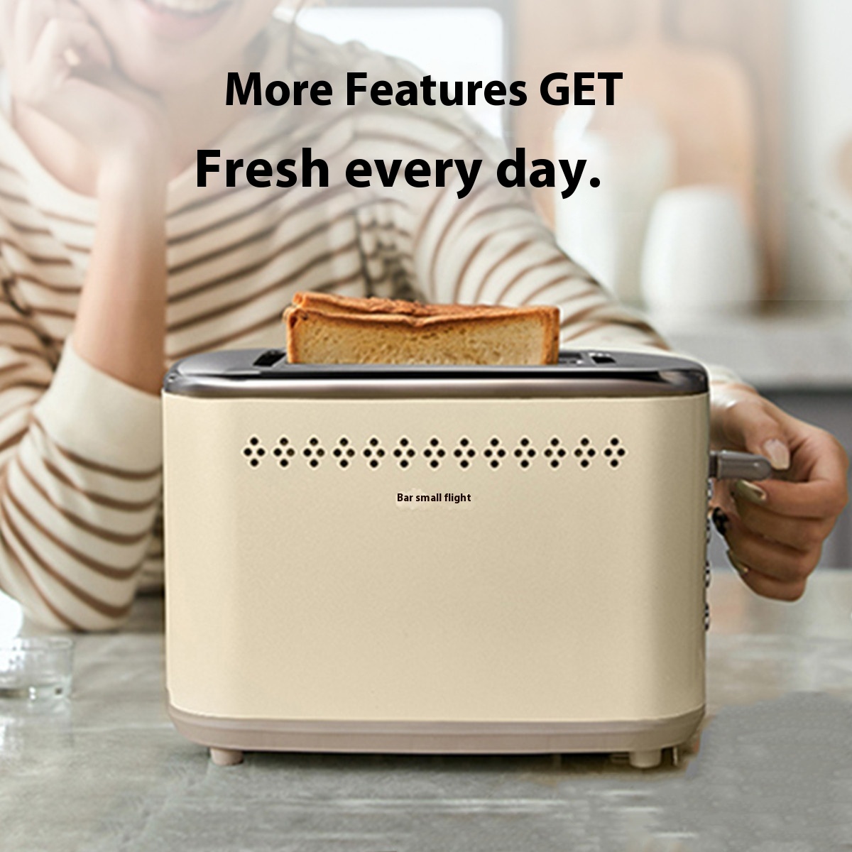 Bear Toaster DSL-C02 M6 Toaster Breakfast Automatic Home Small Toast Buns Stainless Steel