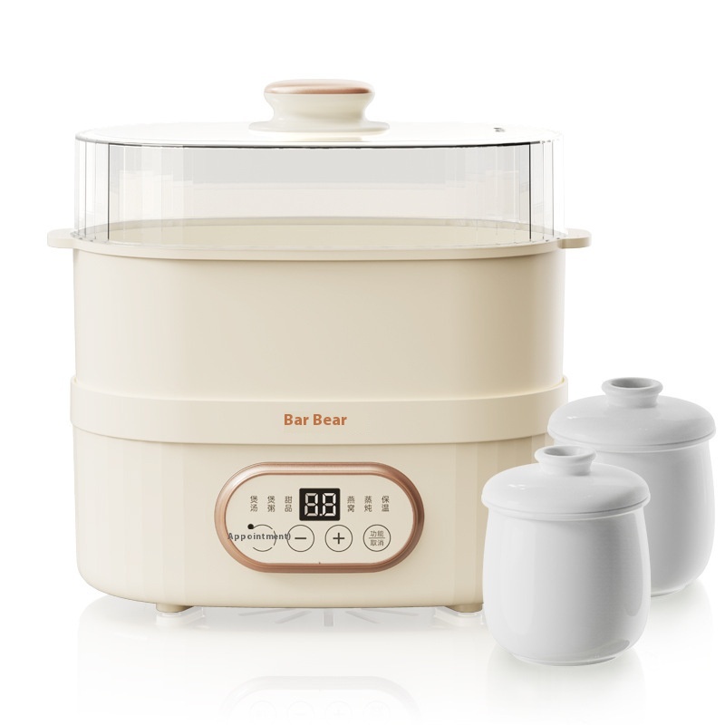 Bear Electric Stew Pot Electric Stew Pot DDZ-C10 V1 Water-proof Soup Pot Baby Porridge Bird's Nest With Steamer1 L