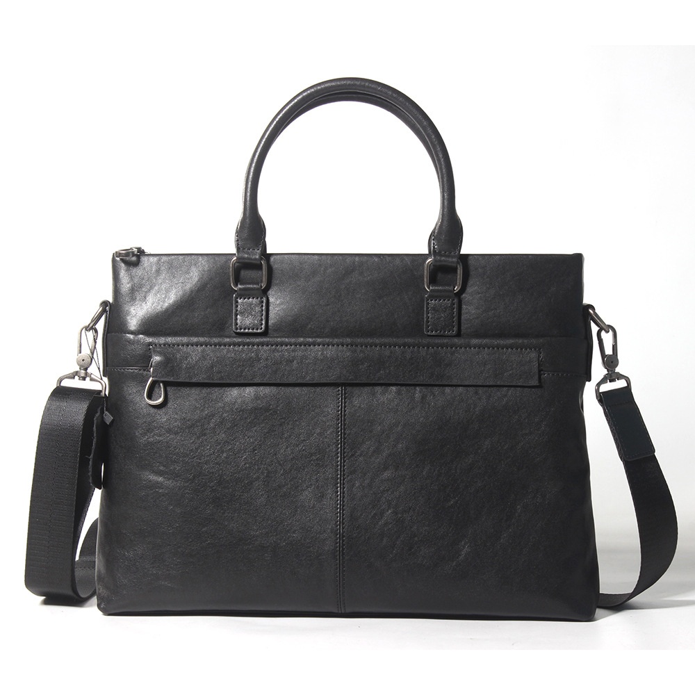 Men's Genuine Leather Business Briefcase Vegetable Tanned Leather Casual Laptop Bag First Layer Cowhide Imported Leather