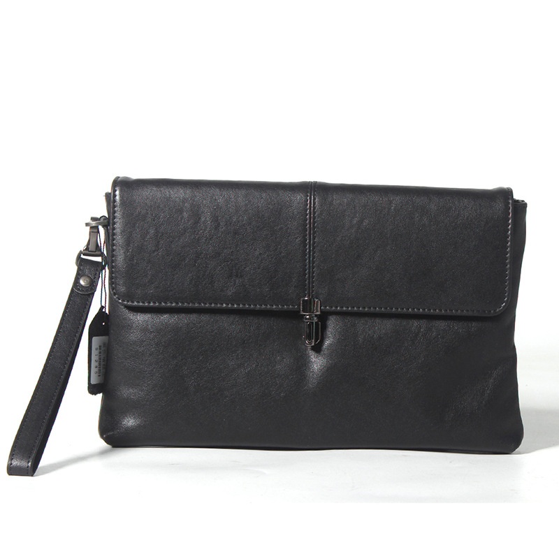 Men's Clutch Bag Genuine Leather Men's Clutch Bag Authentic Envelope Bag First Layer Cowhide Clutch Bag Casual Vegetable Tanned Leather Wallet Bag