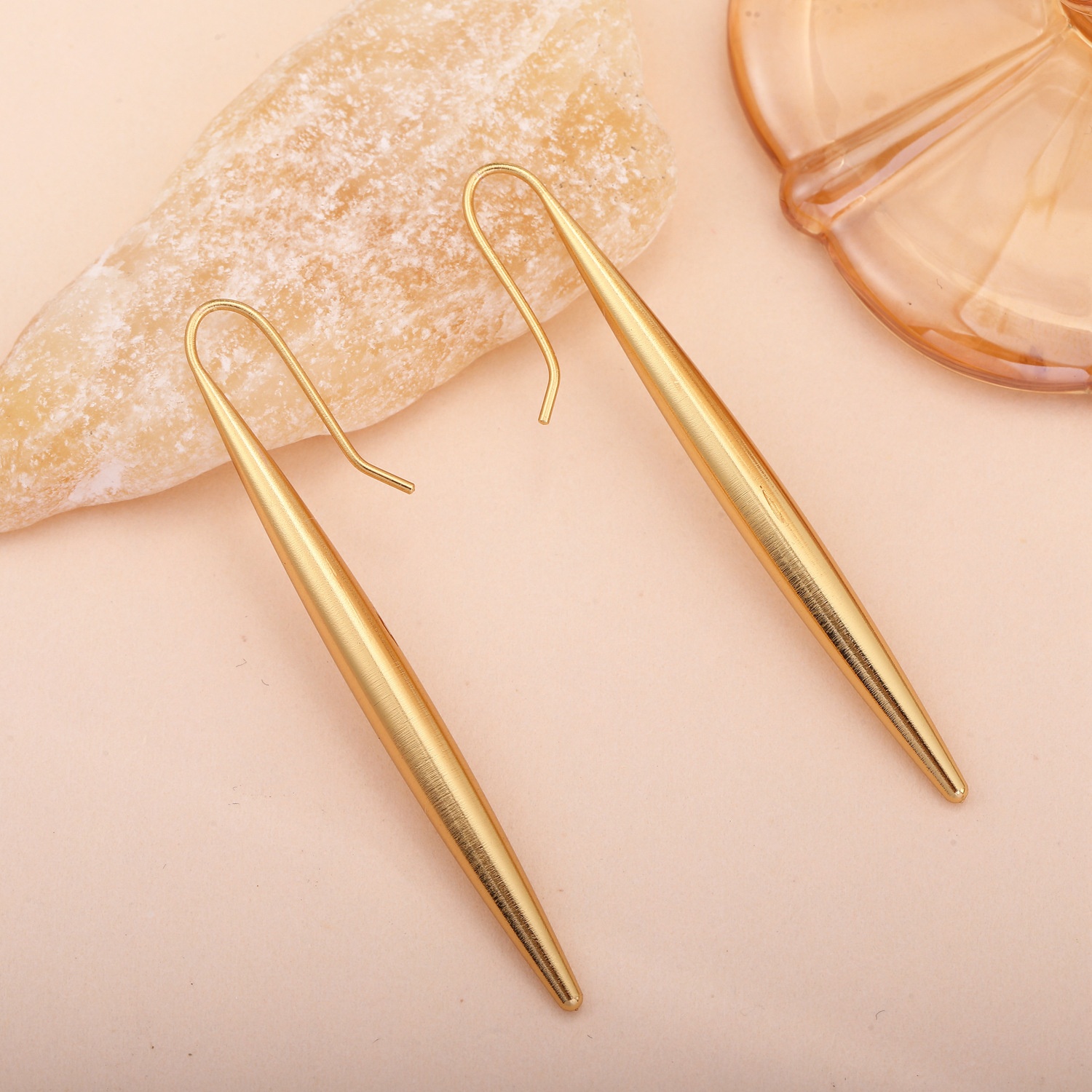 European And American Stainless Steel Water Drop Tassel Long Earrings Enigma Fantasy Minimalist Earrings Joker Jewelry