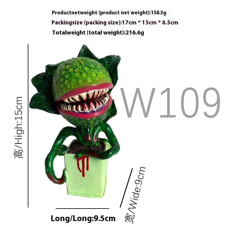 Halloween Horror Piranha Resin Micro Landscape Sculpture Garden Decoration Crafts Creative Ornaments