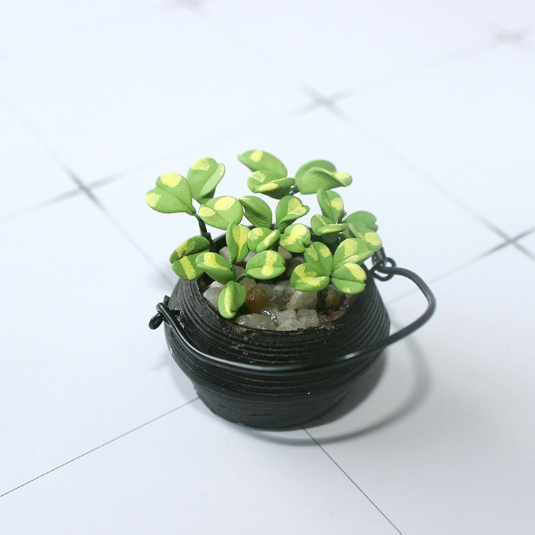 52 DOLLHOUSEDollhouse Accessories Miniature Model Toys Ob11 Micro-scene Shooting Hanging Basket Green Plants K137