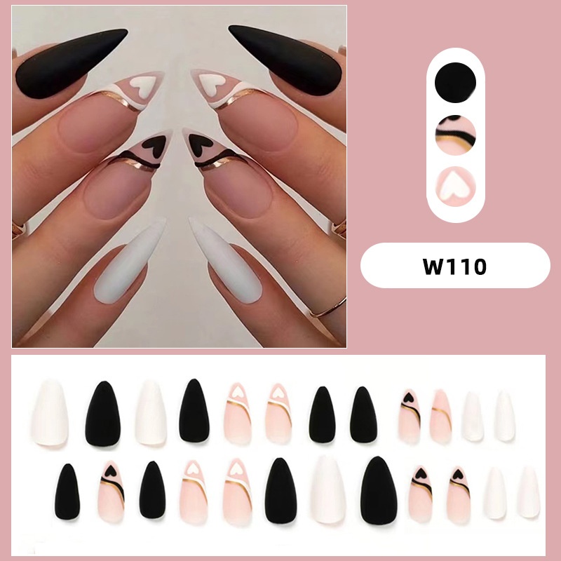European And American Long Pointed Nails Hot Girl False Nails Sexy Exaggerated Wearable Nail Pieces Ballet Nail Art Finished Patches
