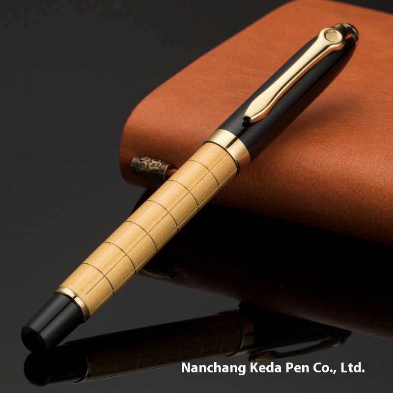 Electroplating Grid Metal Signature Gel Pen,Pearl Fountain Pen,Creative Advertising Gift Pen,Printed,One Piece Dery