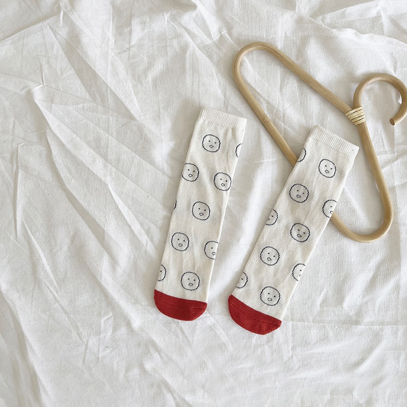 21 Autumn Children's Socksy Baby Mid-tube Socks Polka Dot Cartoon Boys And Girls Mid-tube Socks Cotton