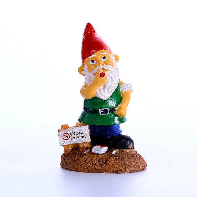 Cartoon White Beard Garden Creative Decorations Old People Are Prohibited From Smoking Dwarf Dwarf Resin Crafts