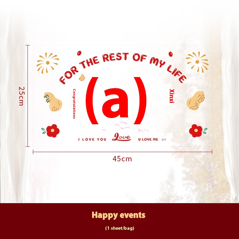 Wedding Happy Word Stickers, Wedding Supplies, Glass Electrostatic Stickers, Double Happiness Window Grilles, Door Stickers, Wedding Room Layout Sets, Decorative Supplies