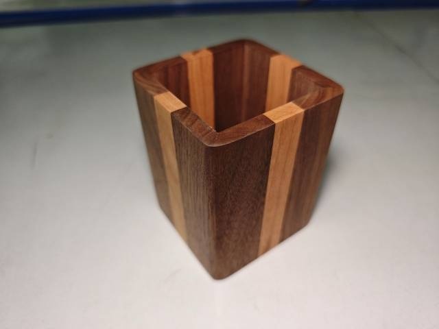 Purchase Creative Fashion Solid Wood Color Matching Pen Holder Desktop Office Supplies Storage Pen Box Can Print