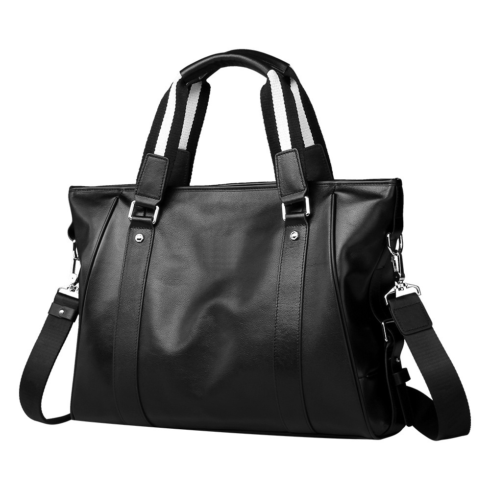 Men's Genuine Leather Handbag Horizontal Laptop Bag Men's Business Trip Large Capacity Briefcase One Piece Drop Shipping